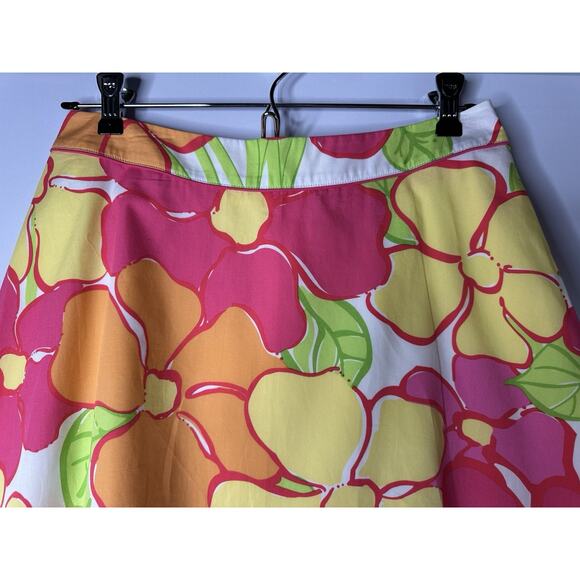 Vtg Lilly Pulitzer Skirt Sz 2 Bold Colorful Mod Floral Cotton A-Line Retro - Picture 2 of 10